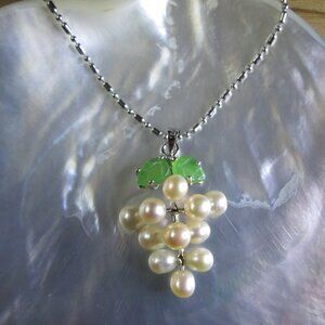 Grapes Cluster Freshwater Pearls Pendant Necklace